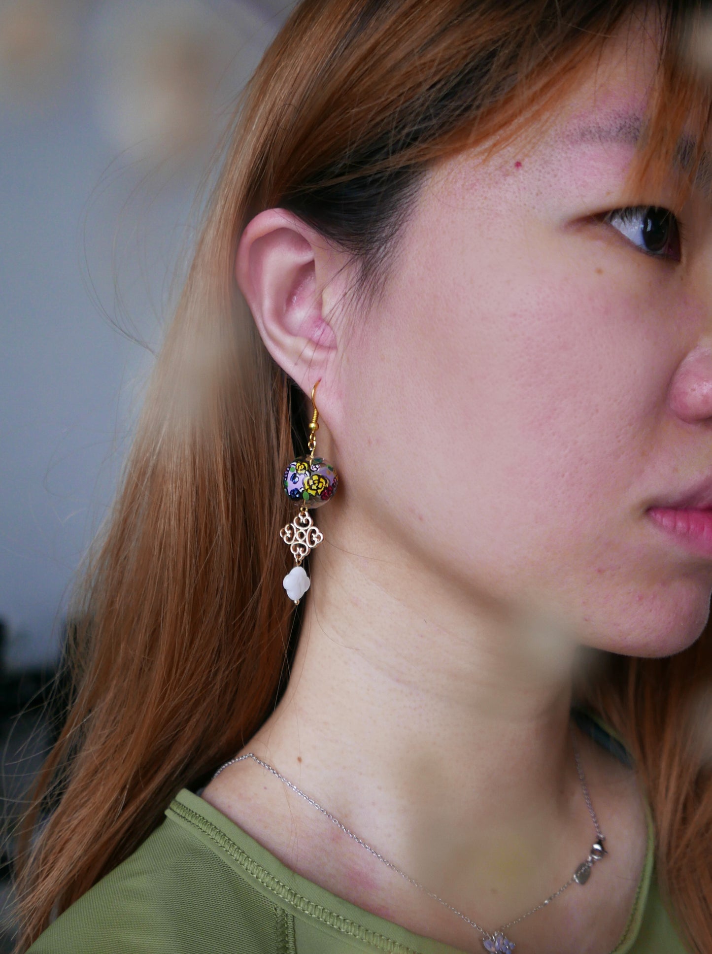 Oriental Purple Earrings