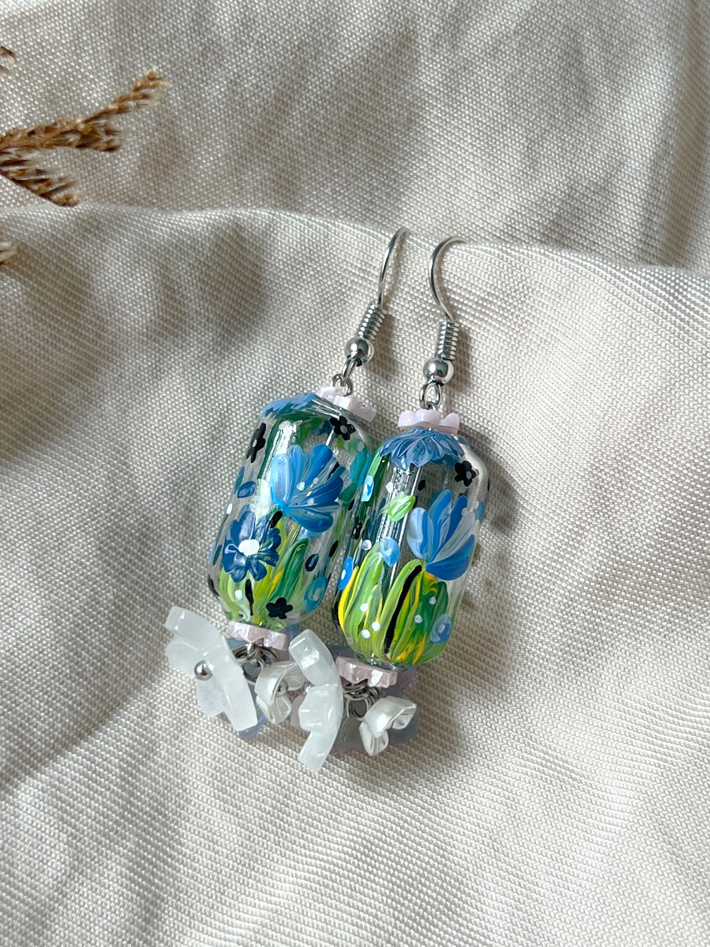 Petals in Blue Earrings
