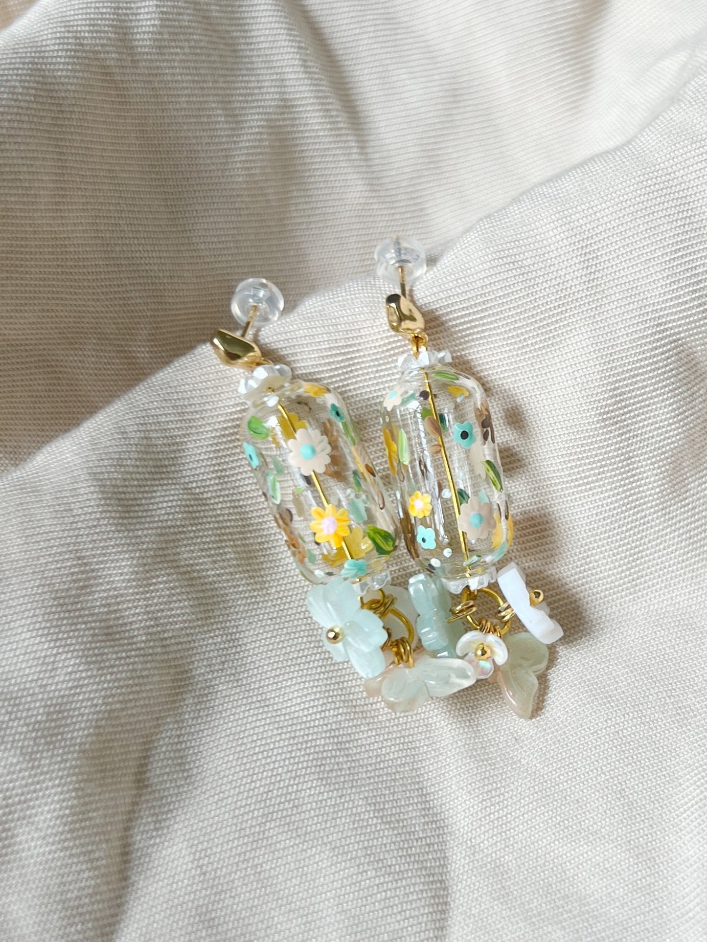Sunset floral Earrings (925 silver)