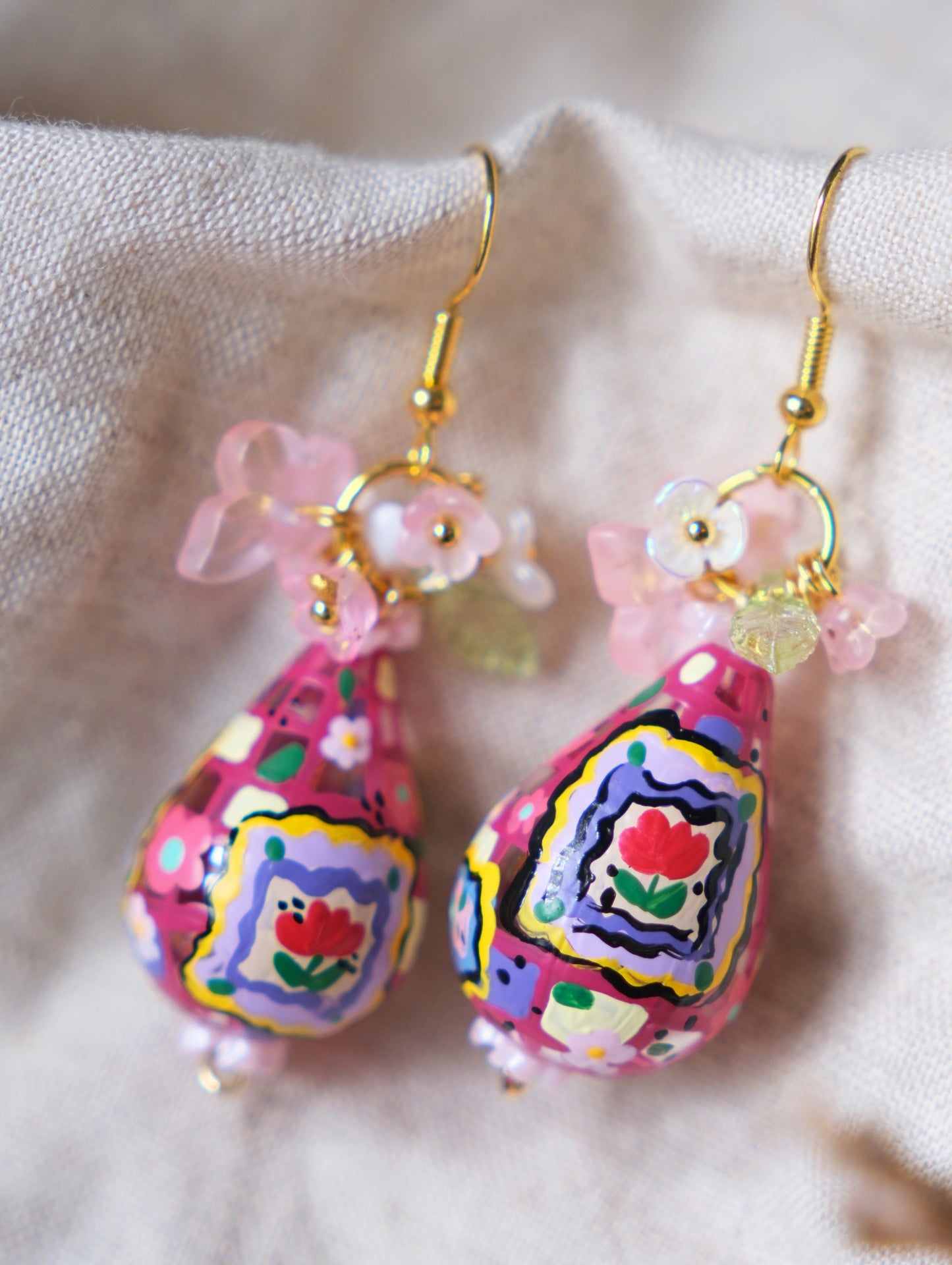 Bud Vase Blossom Frame Earrings