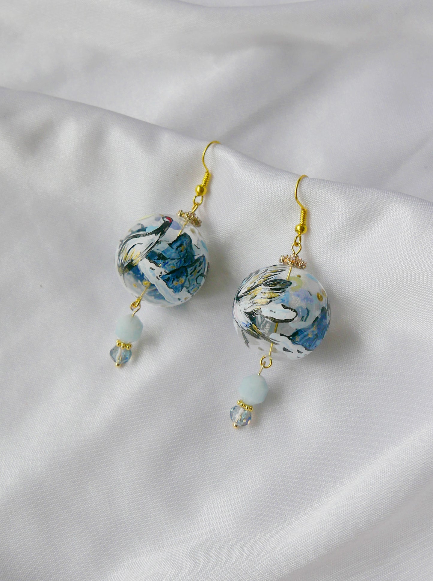Cloudy Cranes Earrings