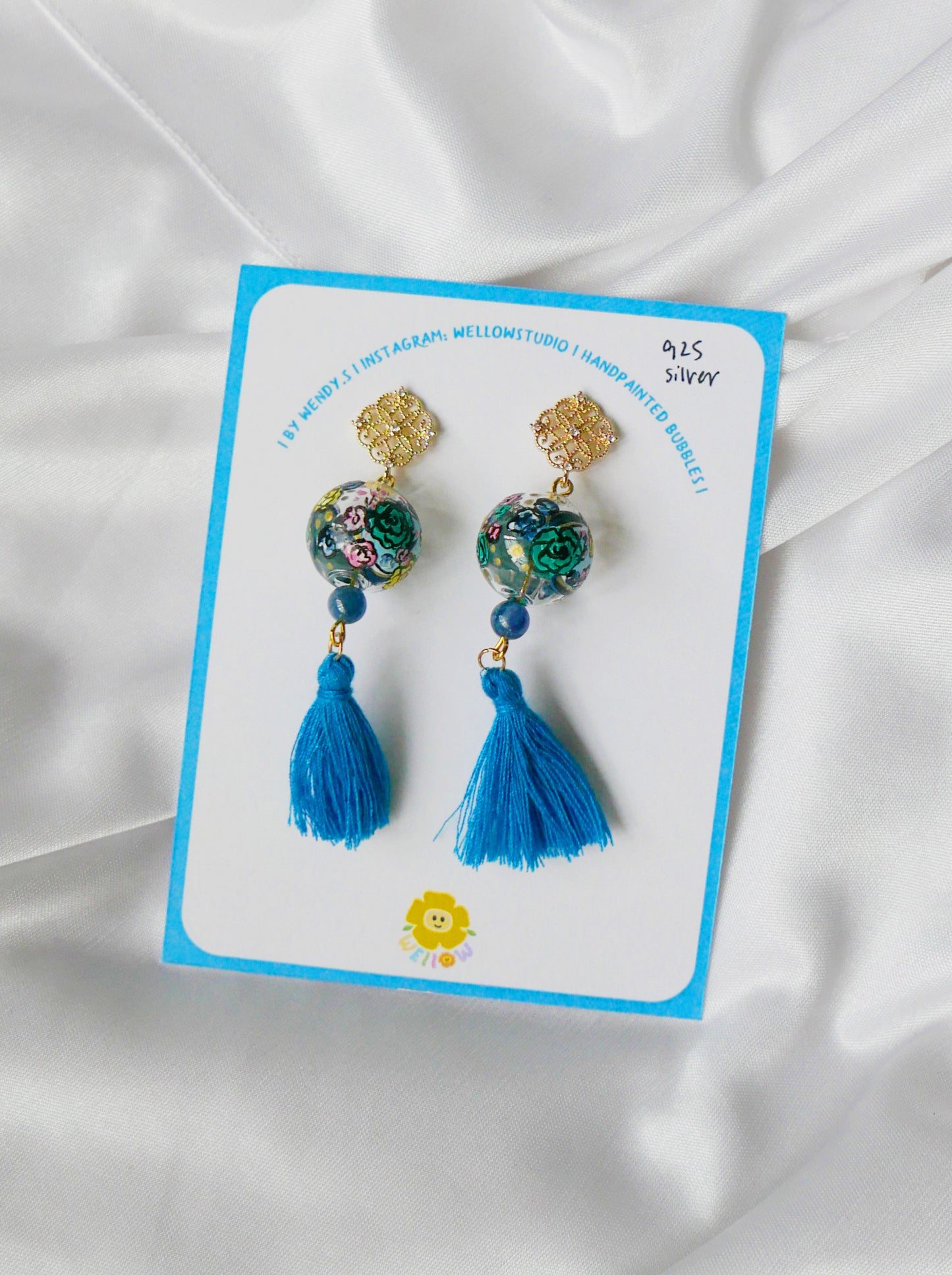 Azure Oriental Studs (925 silver)