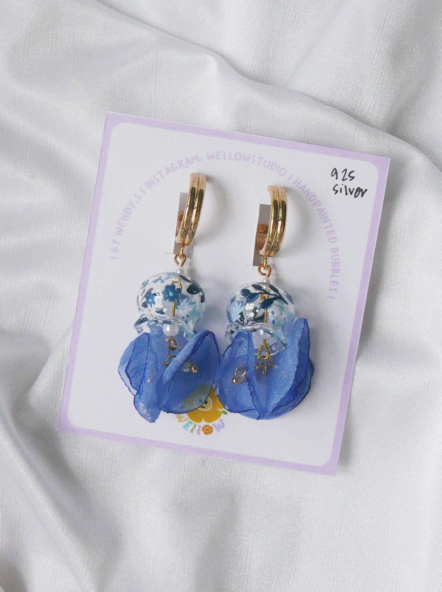 Azure Floral Dangling (925 silver)