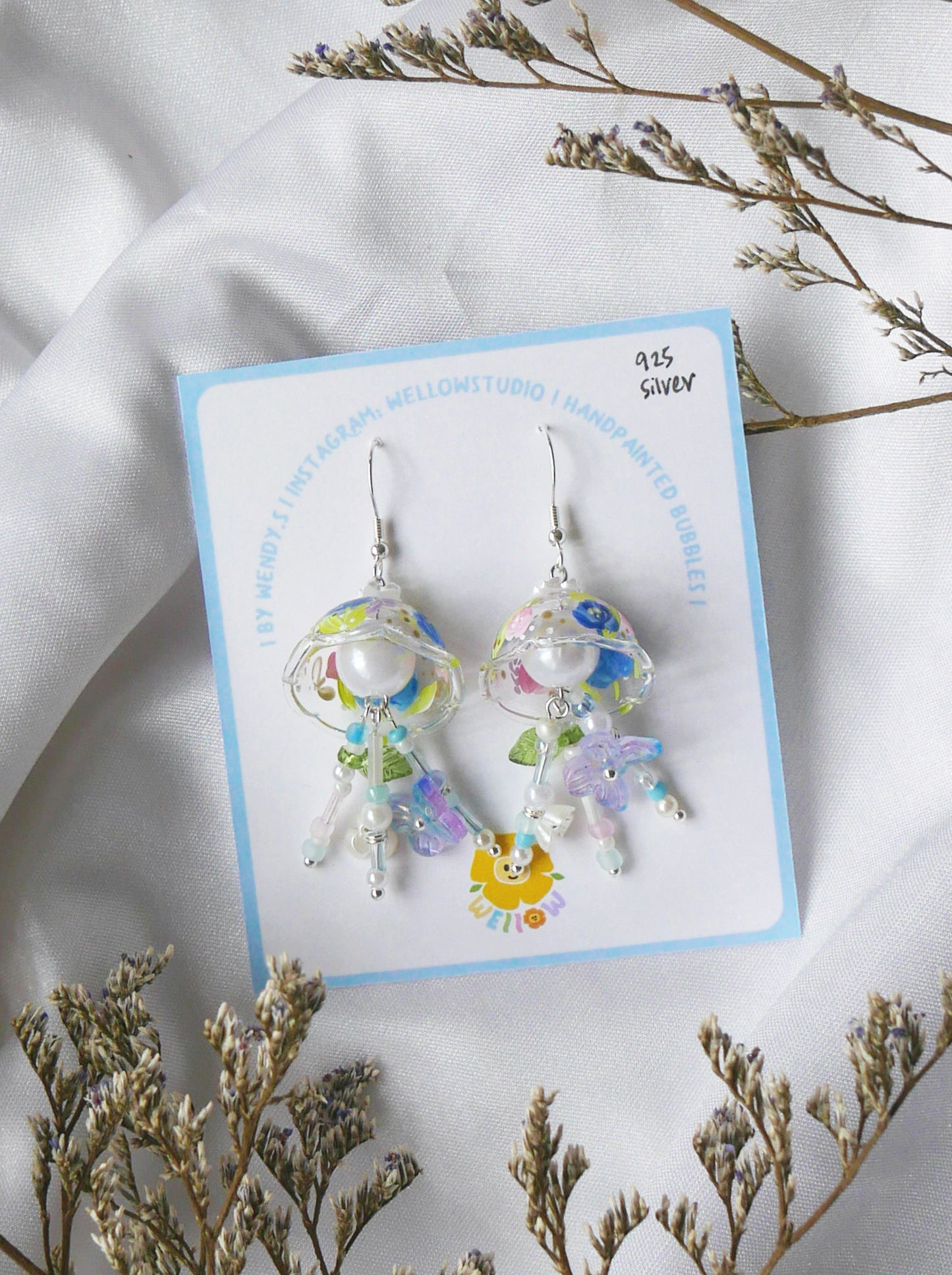 Vintage Floral Blue (925 silver)