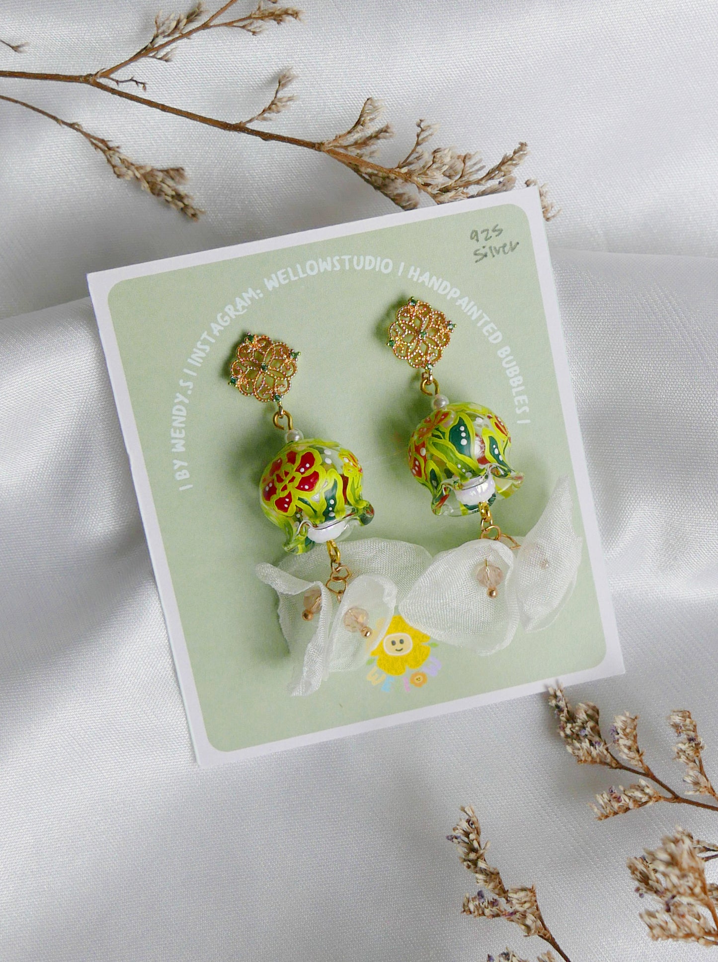 Batik Green Jellyfish (925 silver)
