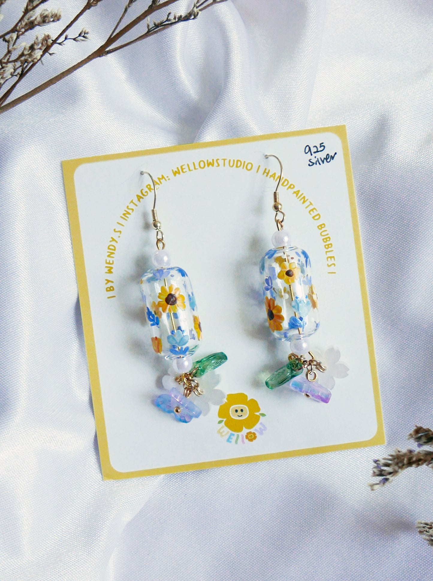 Periwinkle Blooming Earrings (925 silver)