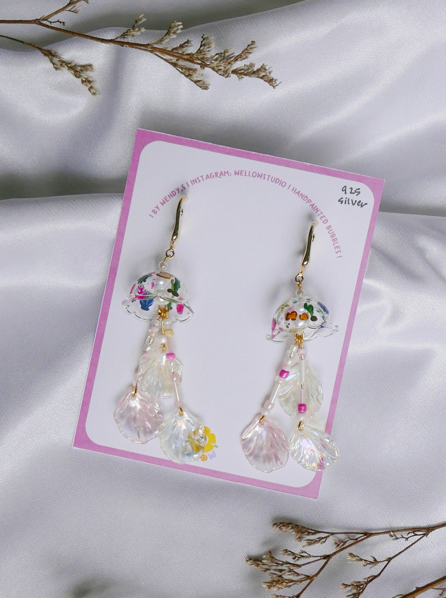 Ocean Pink Jellyfish (925 Silver)