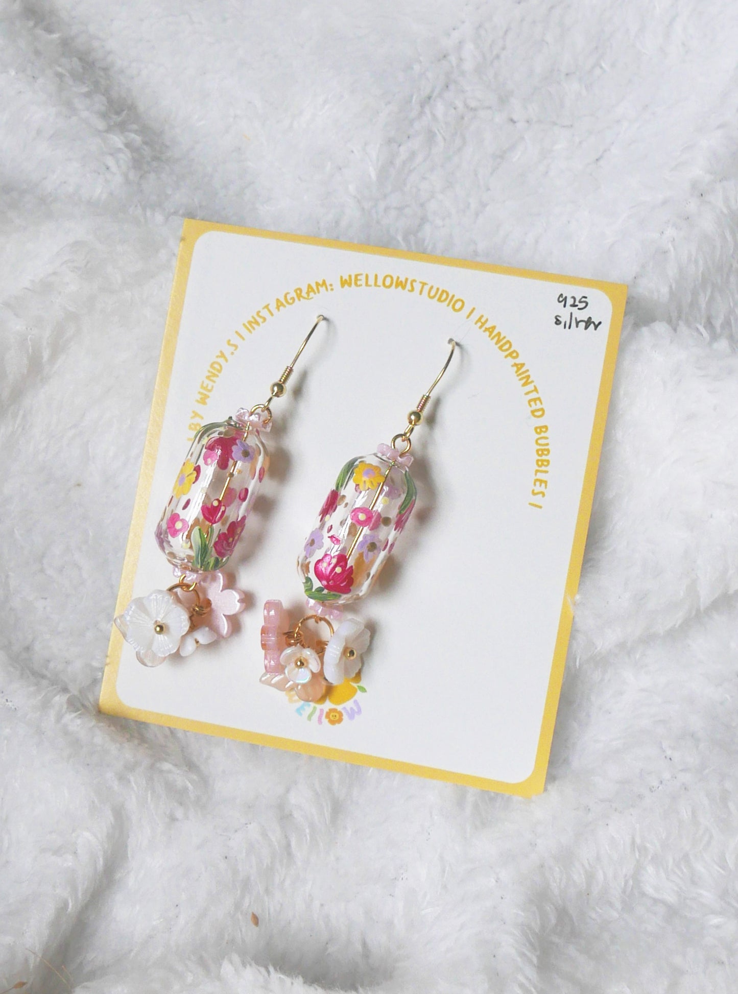 Coral floral Earrings (925 silver)