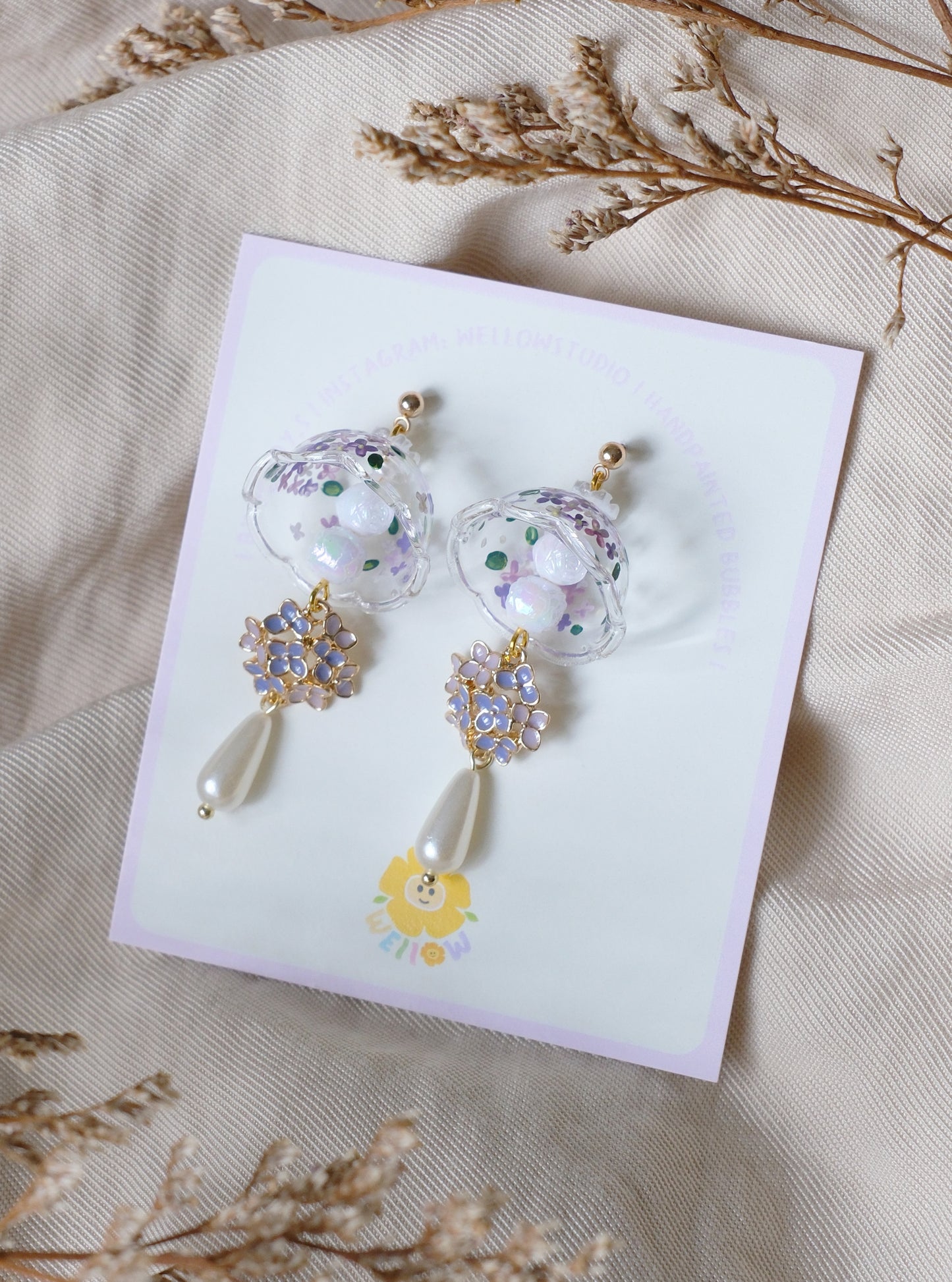 Purple Hydrangea Dangling