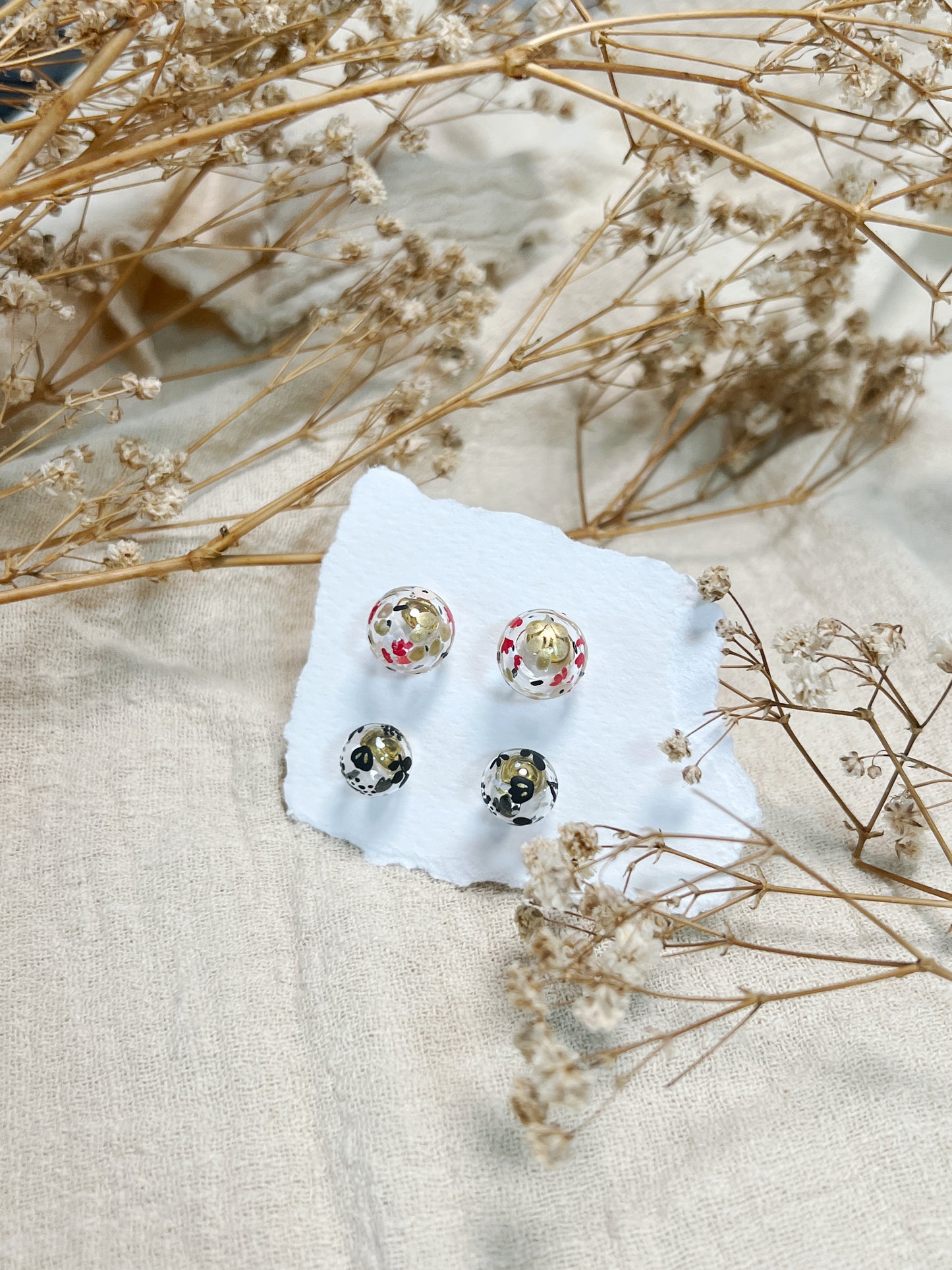 Golden Pastel Little Garden Studs - 2 pairs (a set)