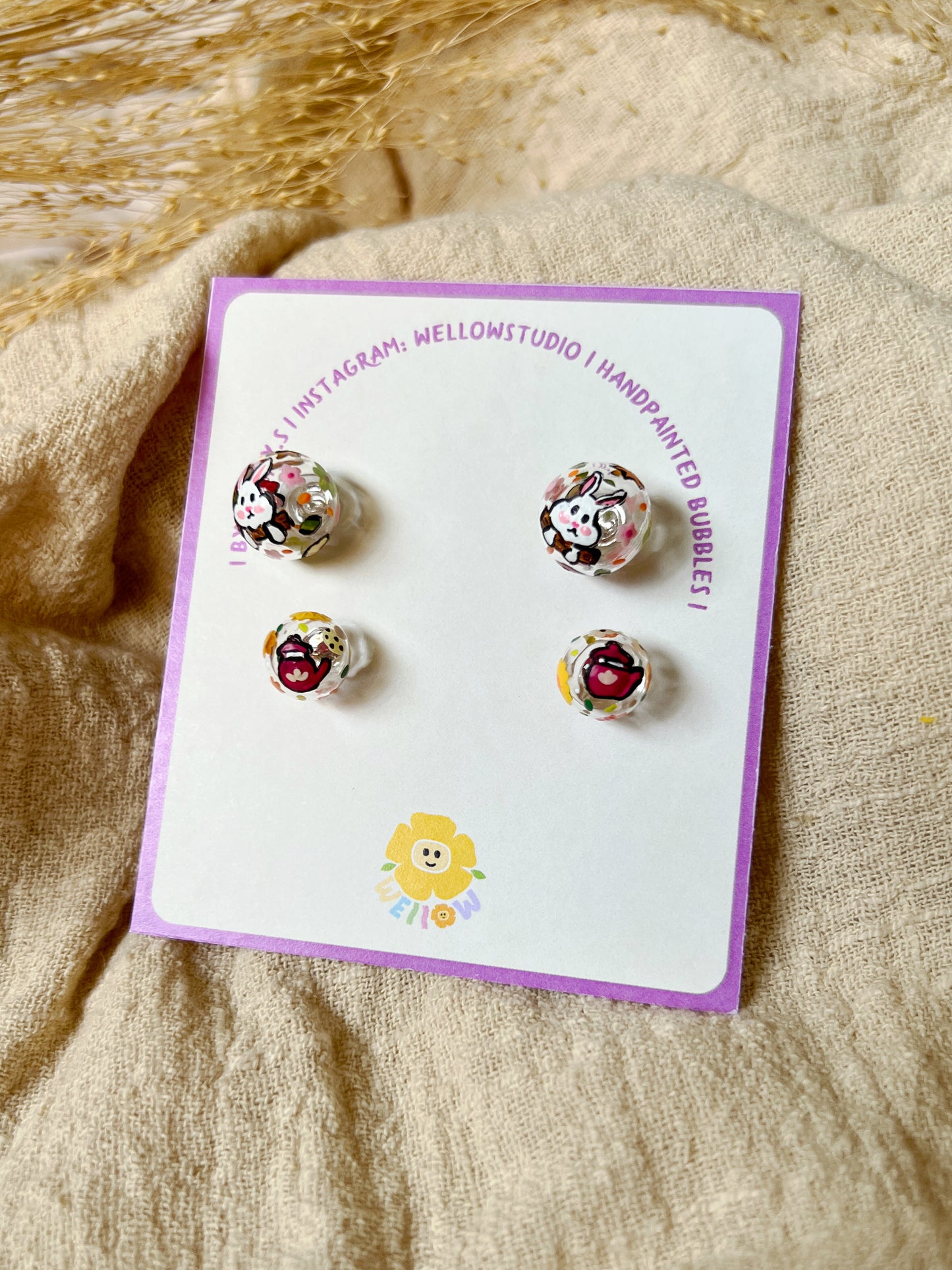 Little Bunny Studs - 2 pairs (a set)