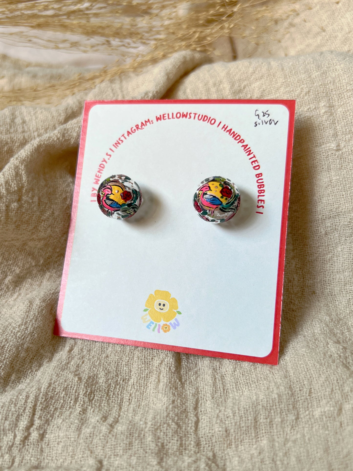 Peranakan Phoenix Studs (925 silver)