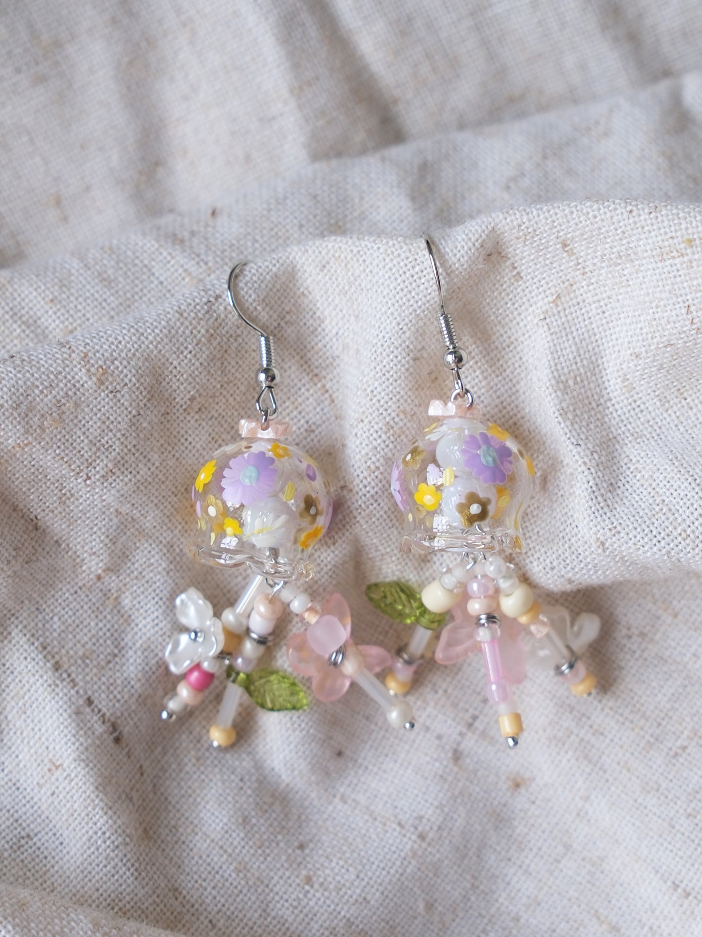 Purple Floral Ocean dangling