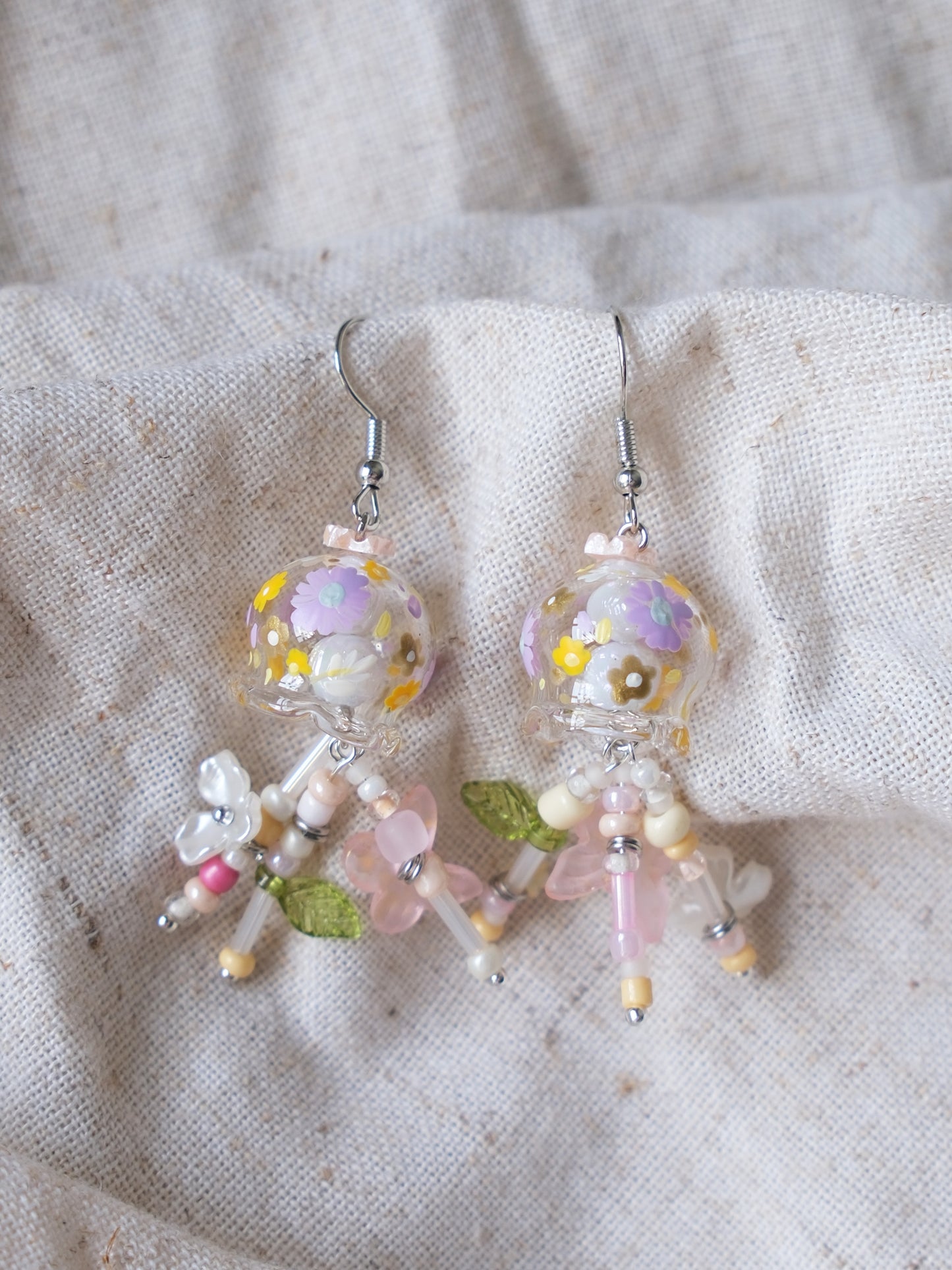 Purple Floral Ocean dangling
