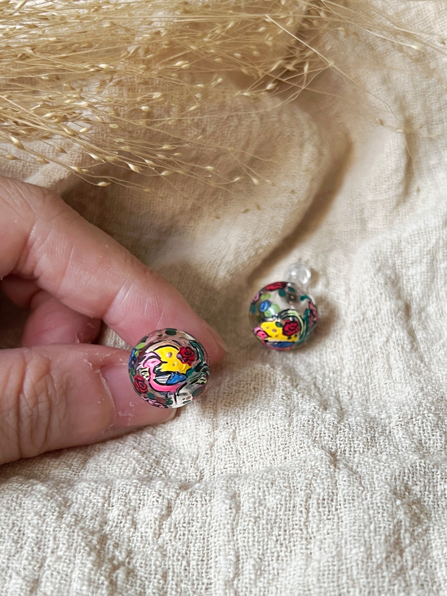 Peranakan Phoenix Studs (925 silver)