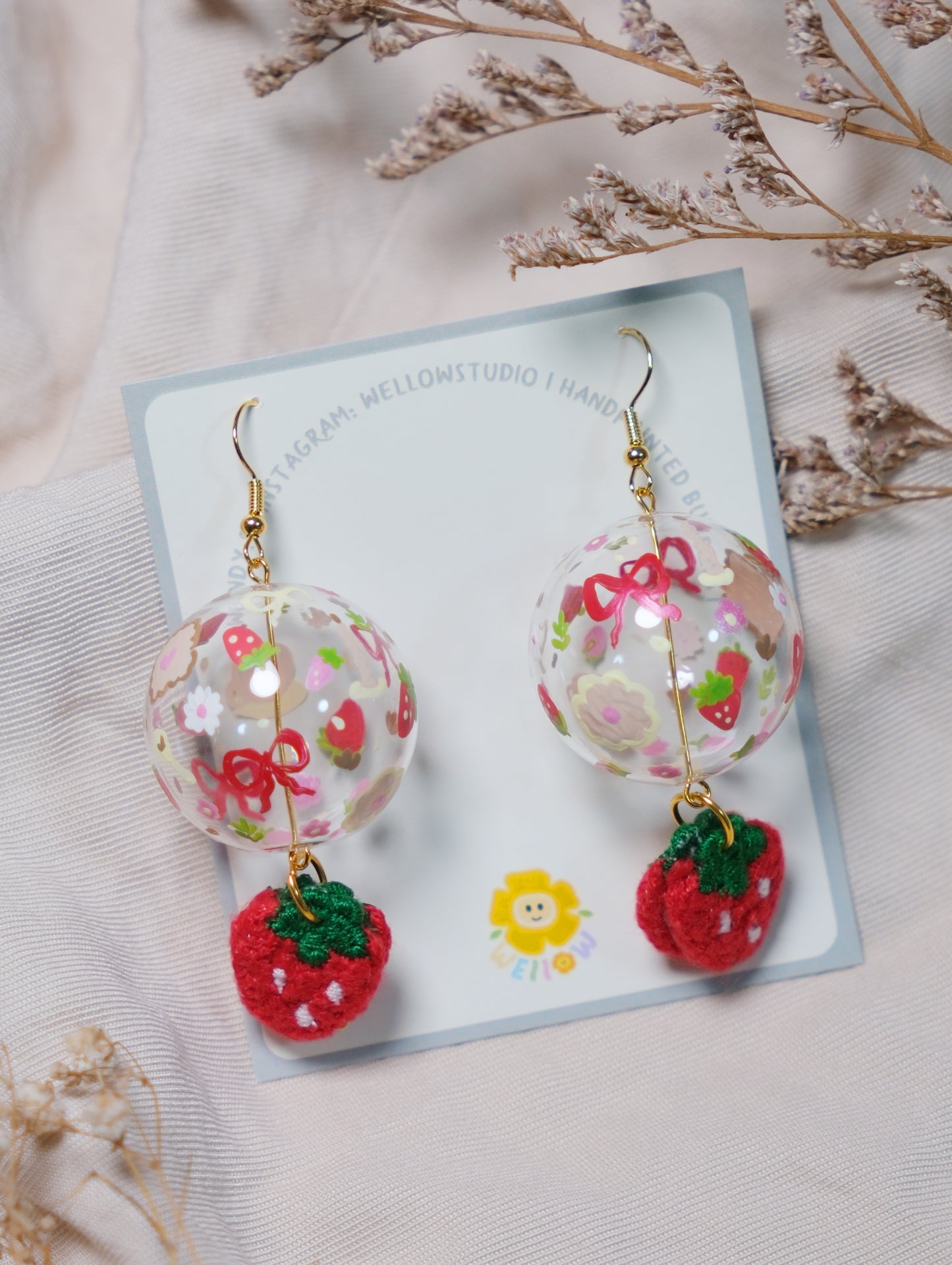 Large Strawberry Earrings
