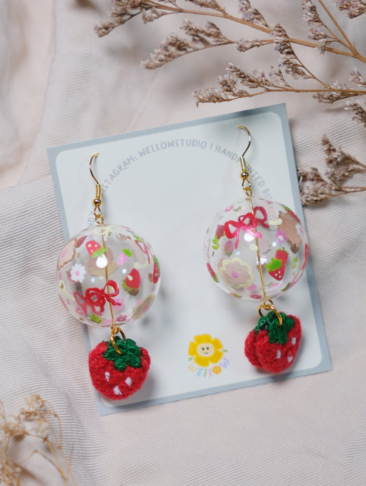 Large Strawberry Earrings