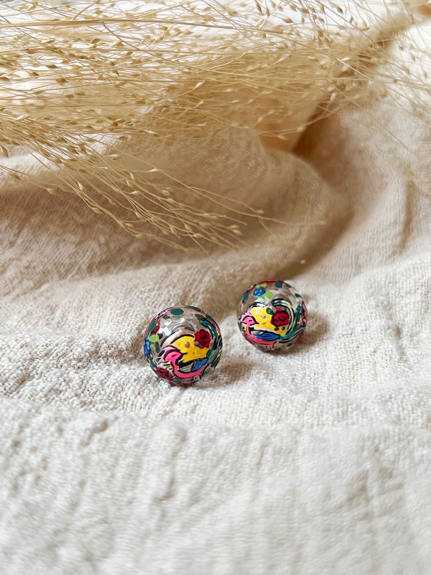 Peranakan Phoenix Studs (925 silver)