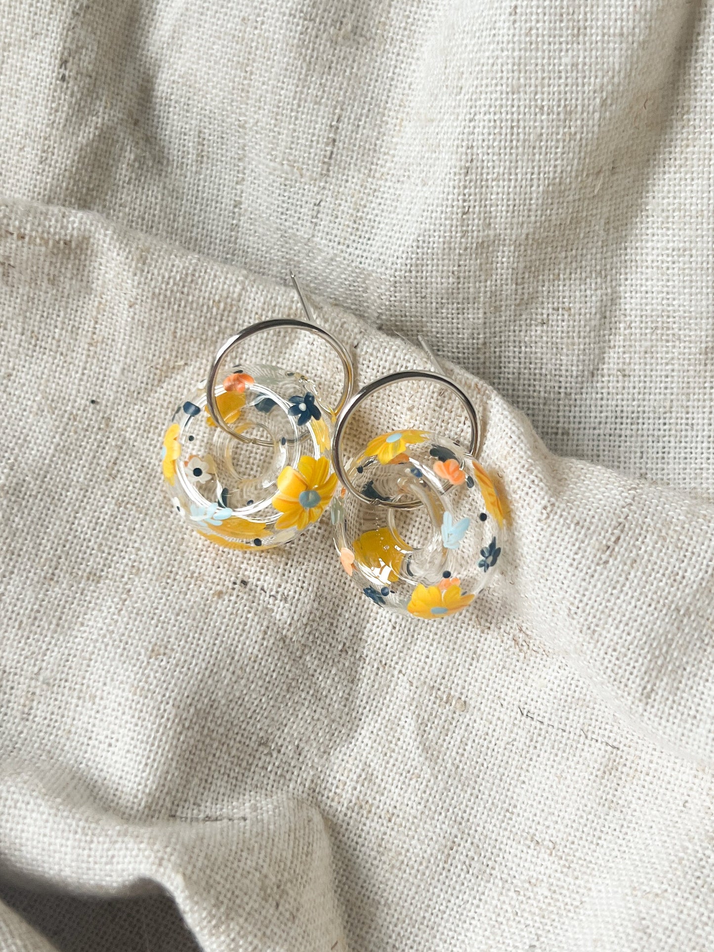 Summer Wave Ring Studs (925 silver)