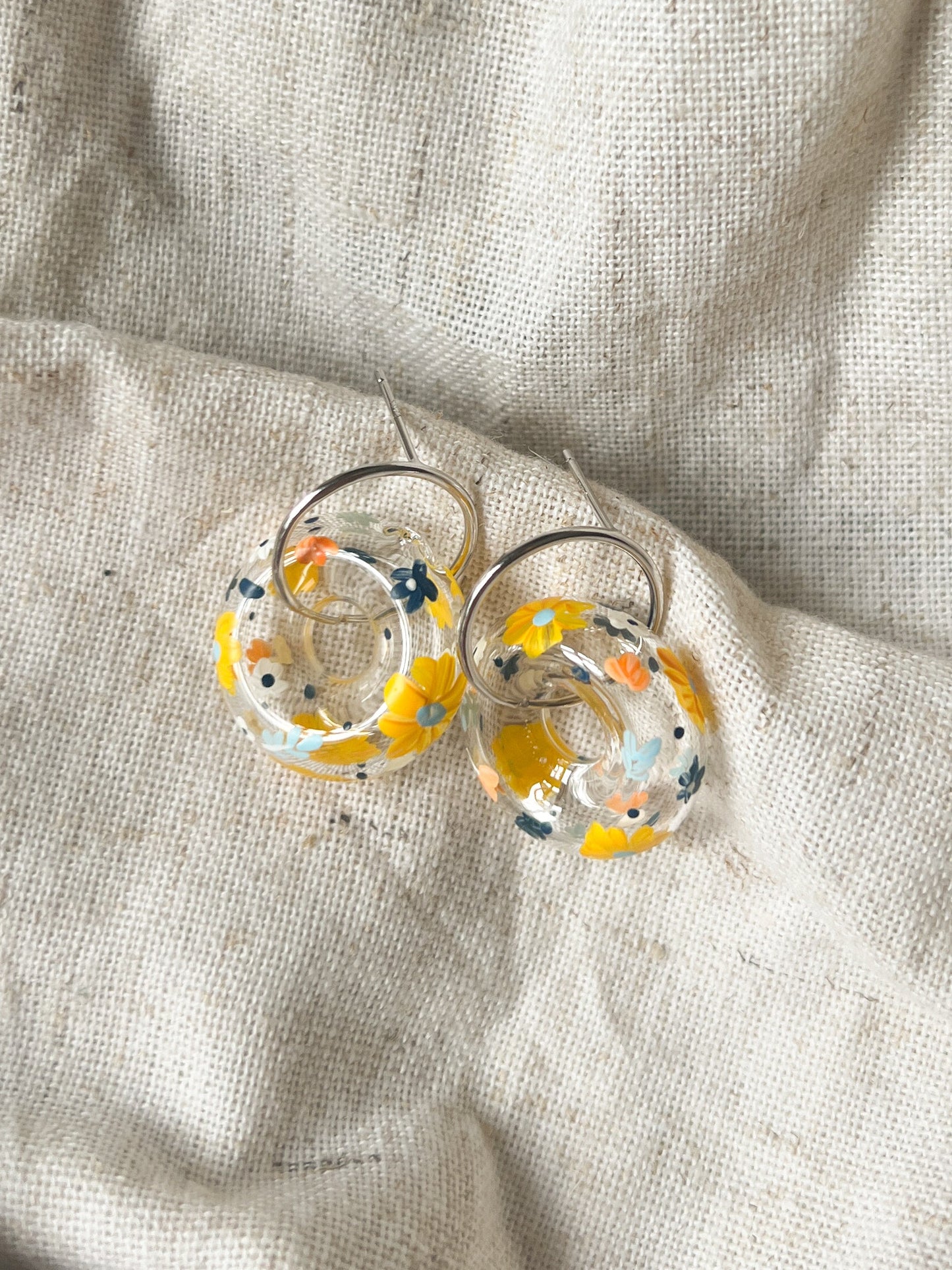 Summer Wave Ring Studs (925 silver)