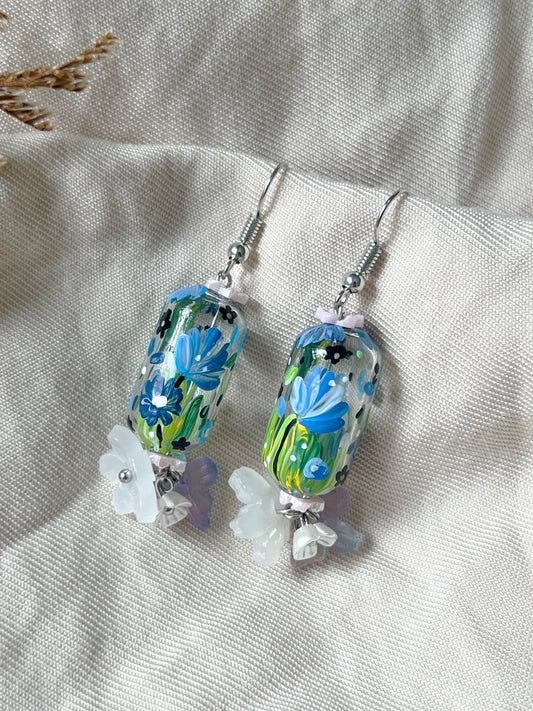 Petals in Blue Earrings