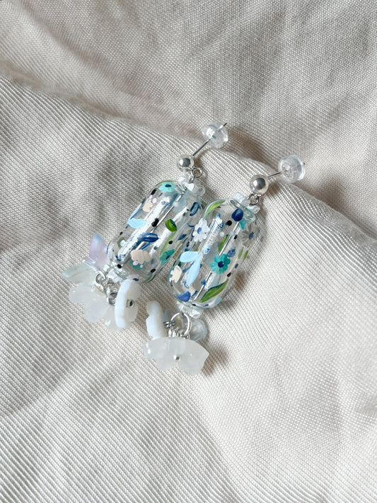 Sapphire floral Earrings (925 silver)