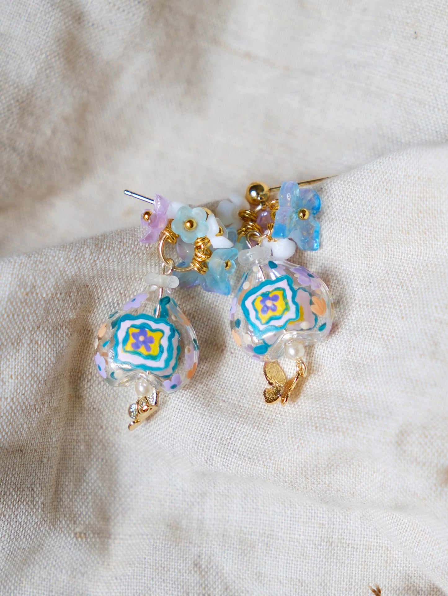 Mini Vase Floral Frame Earrings (925 silver)
