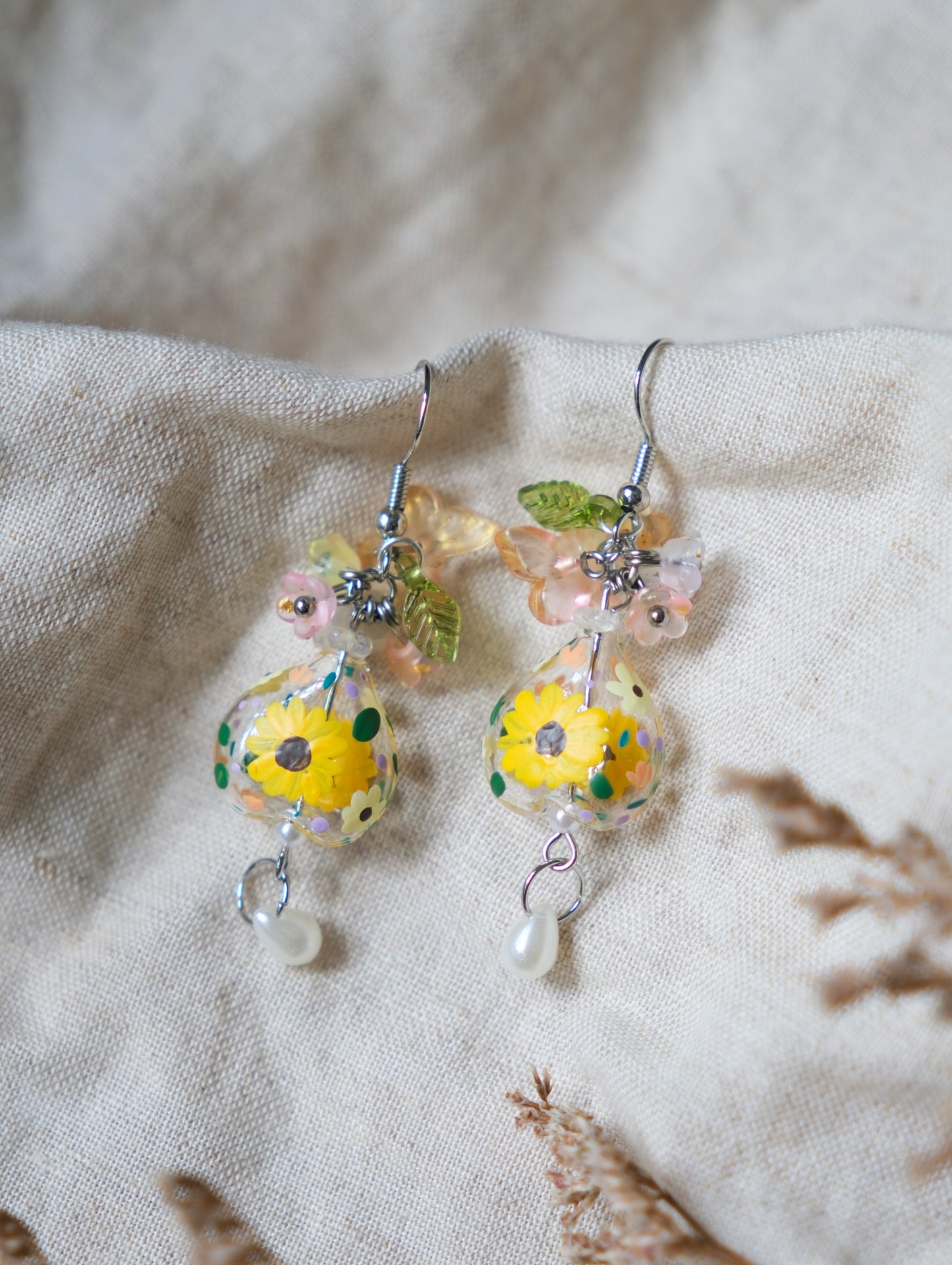 Mini Vase Sunflowers Earrings