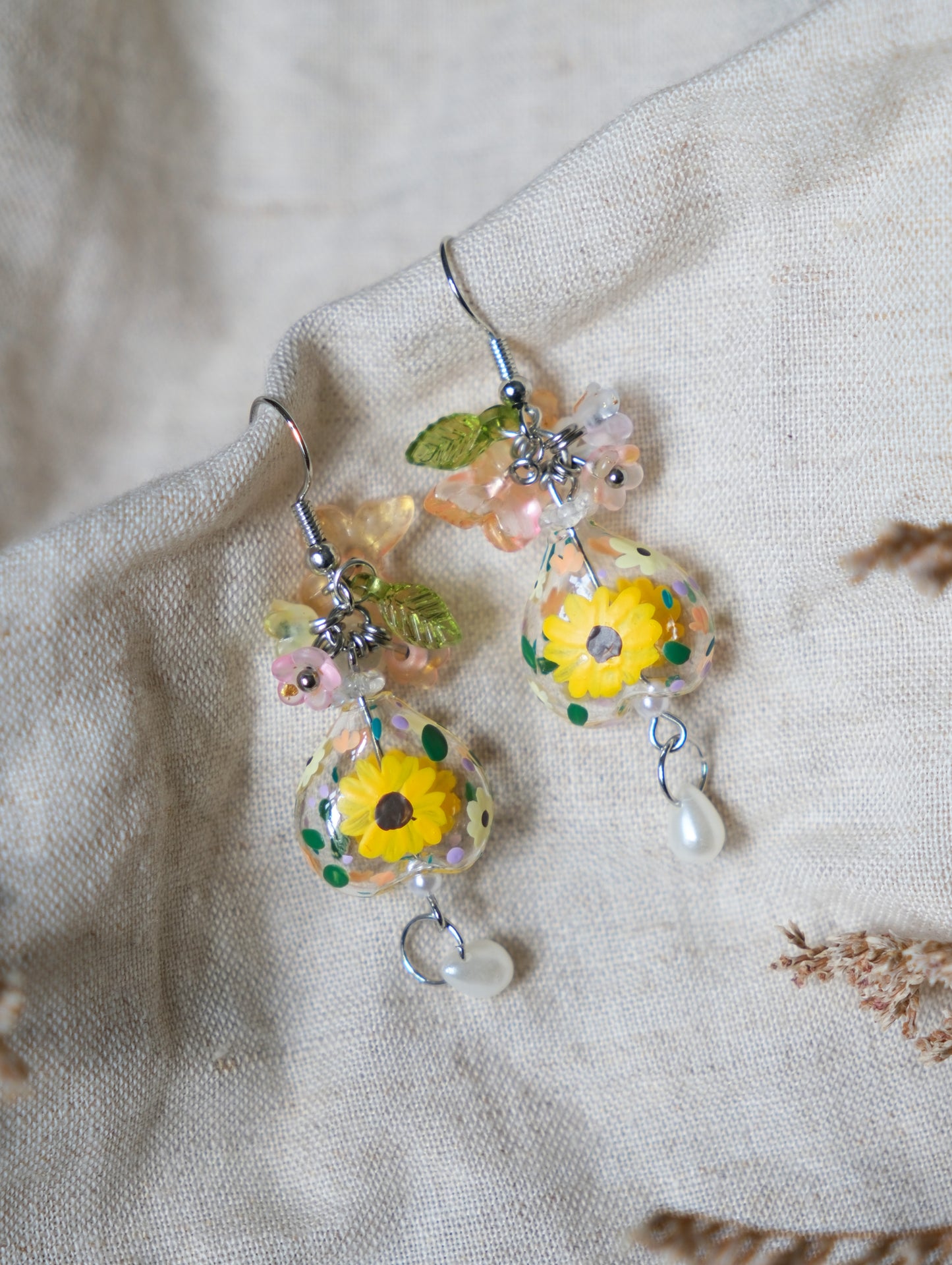 Mini Vase Sunflowers Earrings