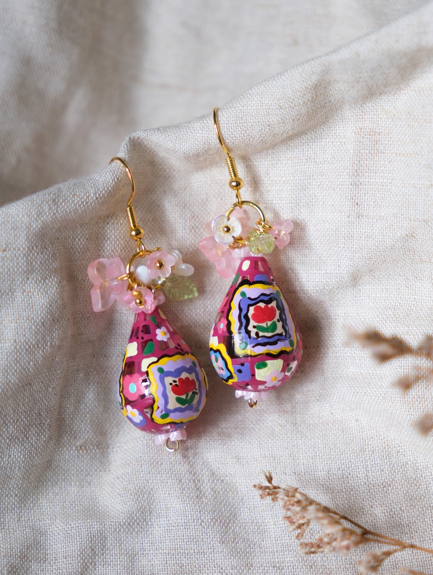 Bud Vase Blossom Frame Earrings