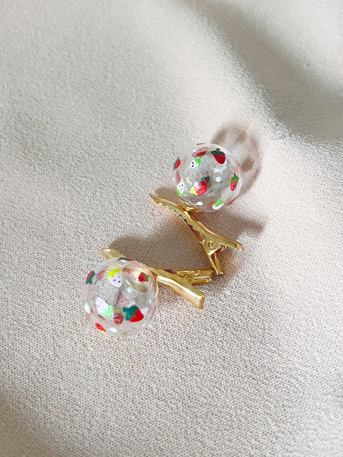 Strawberry Bubbles Hair clips