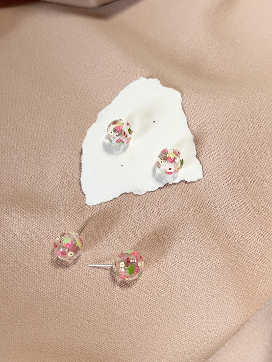 Strawberry Bubbles studs