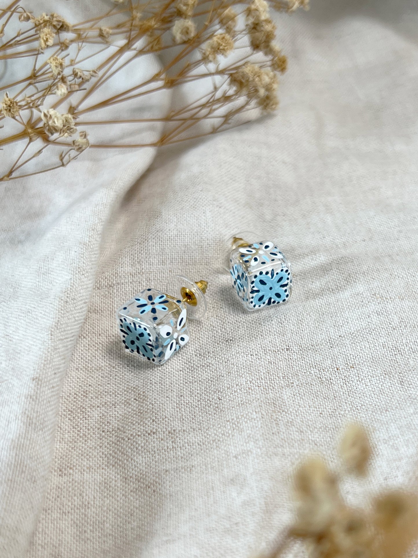 Light Blue Tile Square Studs