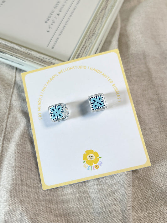 Light Blue Tile Square Studs