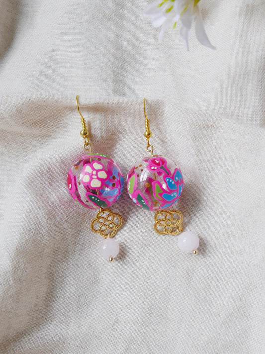 Batik Hot Pink Earrings