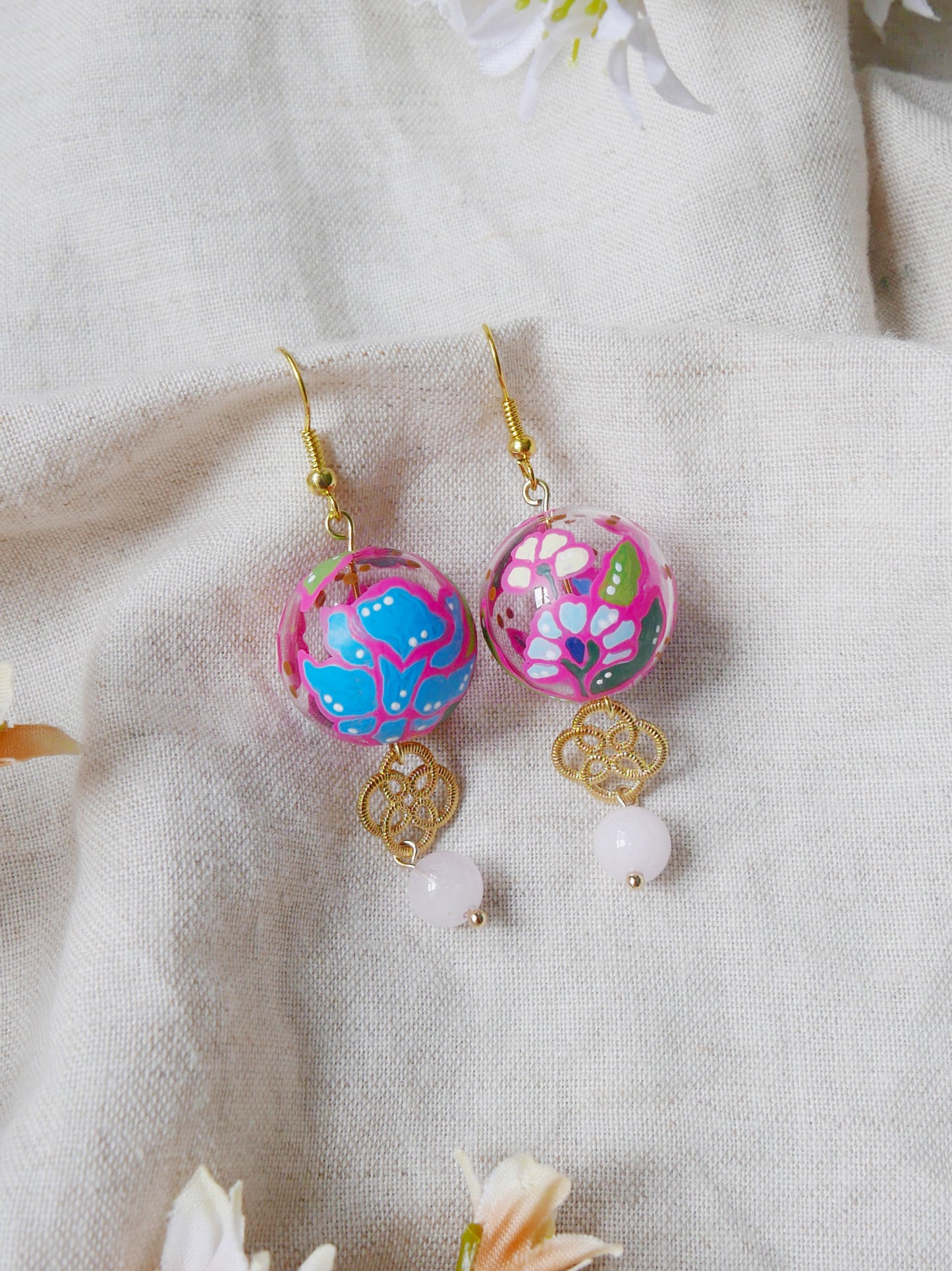 Batik Hot Pink Earrings