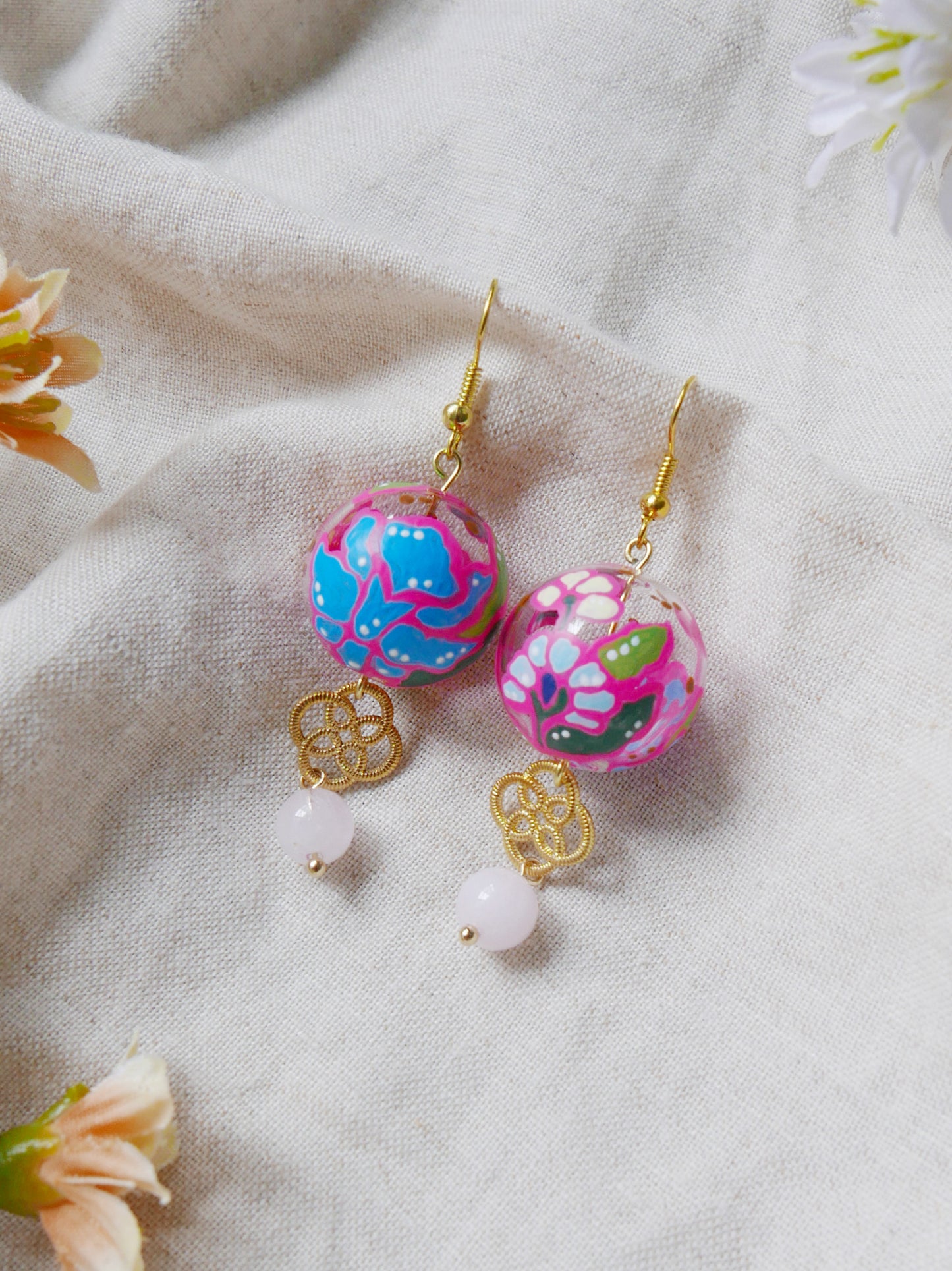 Batik Hot Pink Earrings