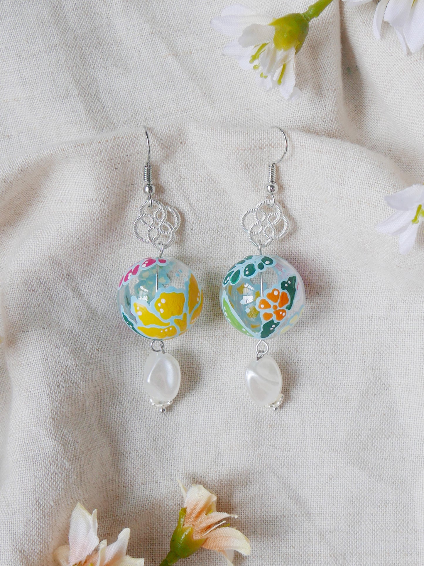 Batik Light Blue Earrings