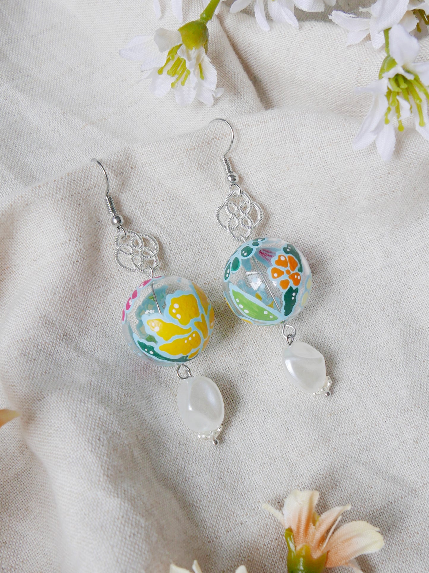 Batik Light Blue Earrings