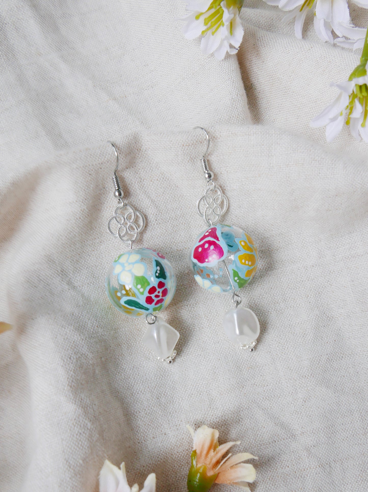 Batik Light Blue Earrings