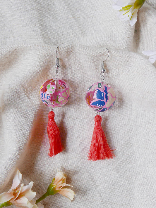 Batik Pink Earrings