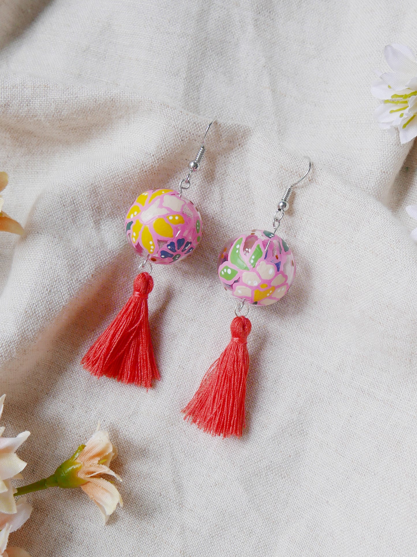 Batik Pink Earrings