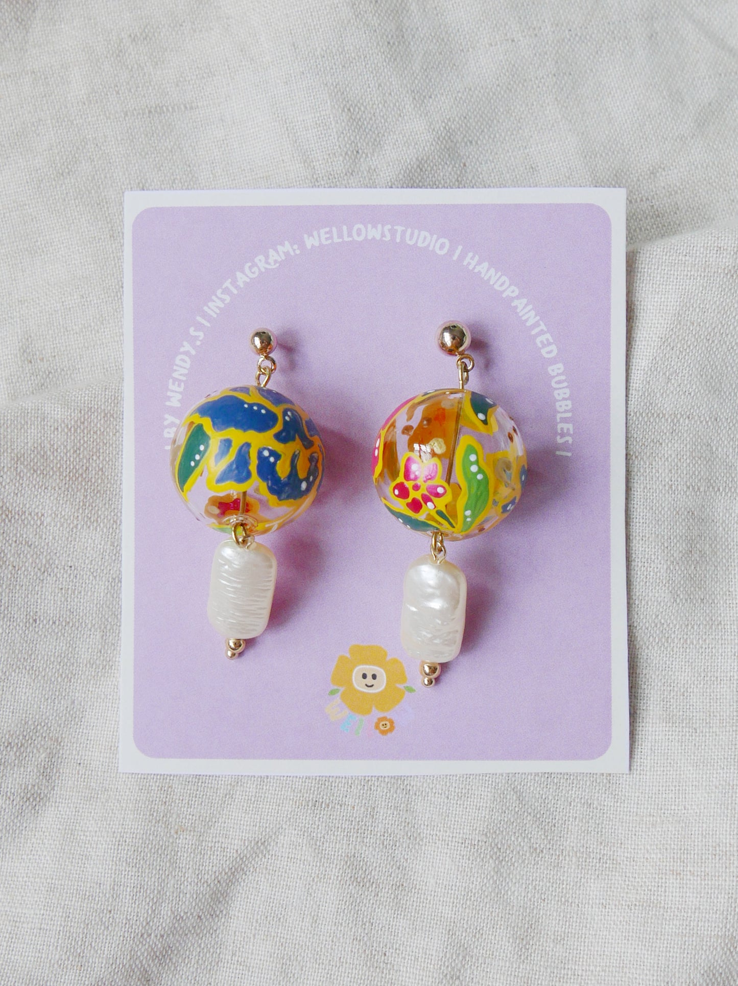 Batik Yellow Earrings