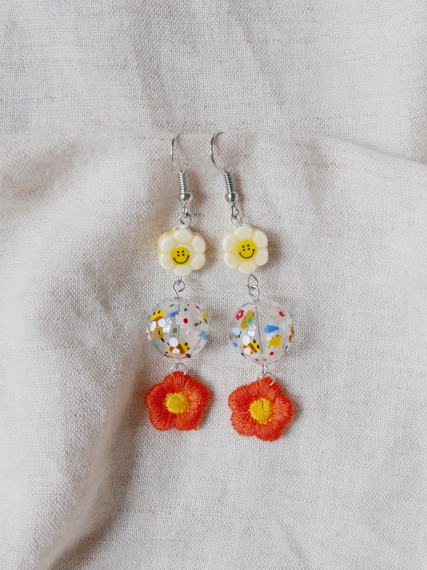 Two-tier Bee Earrings