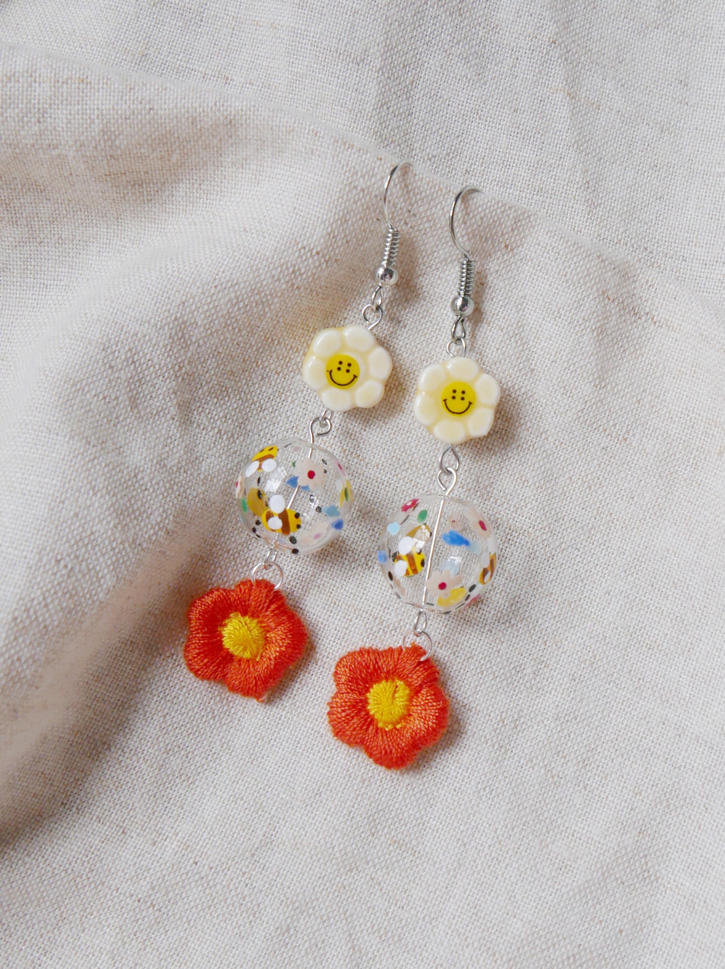 Two-tier Bee Earrings