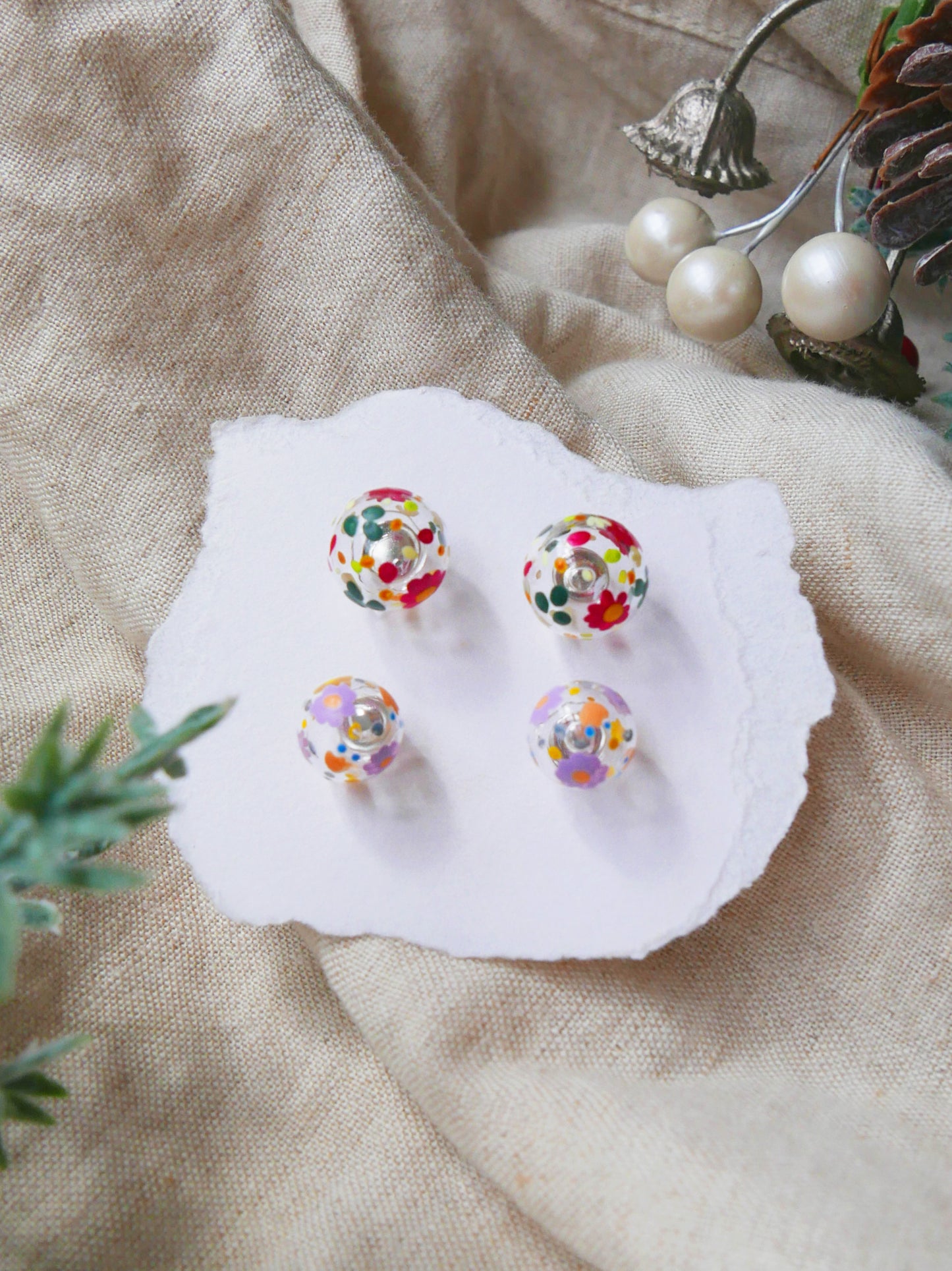 Floral Studs Set A (925 silver)