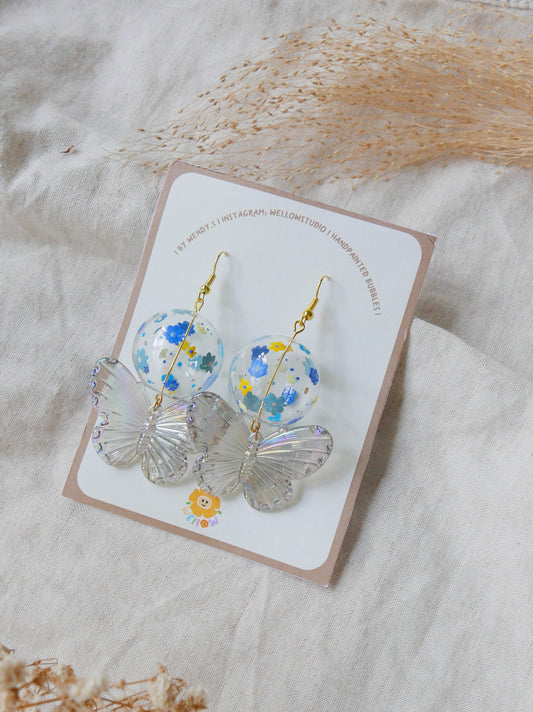 Large Floral Butterfly Earrings (Design 1)