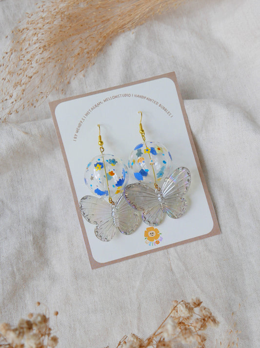 Large Floral Butterfly Earrings (Design 2)