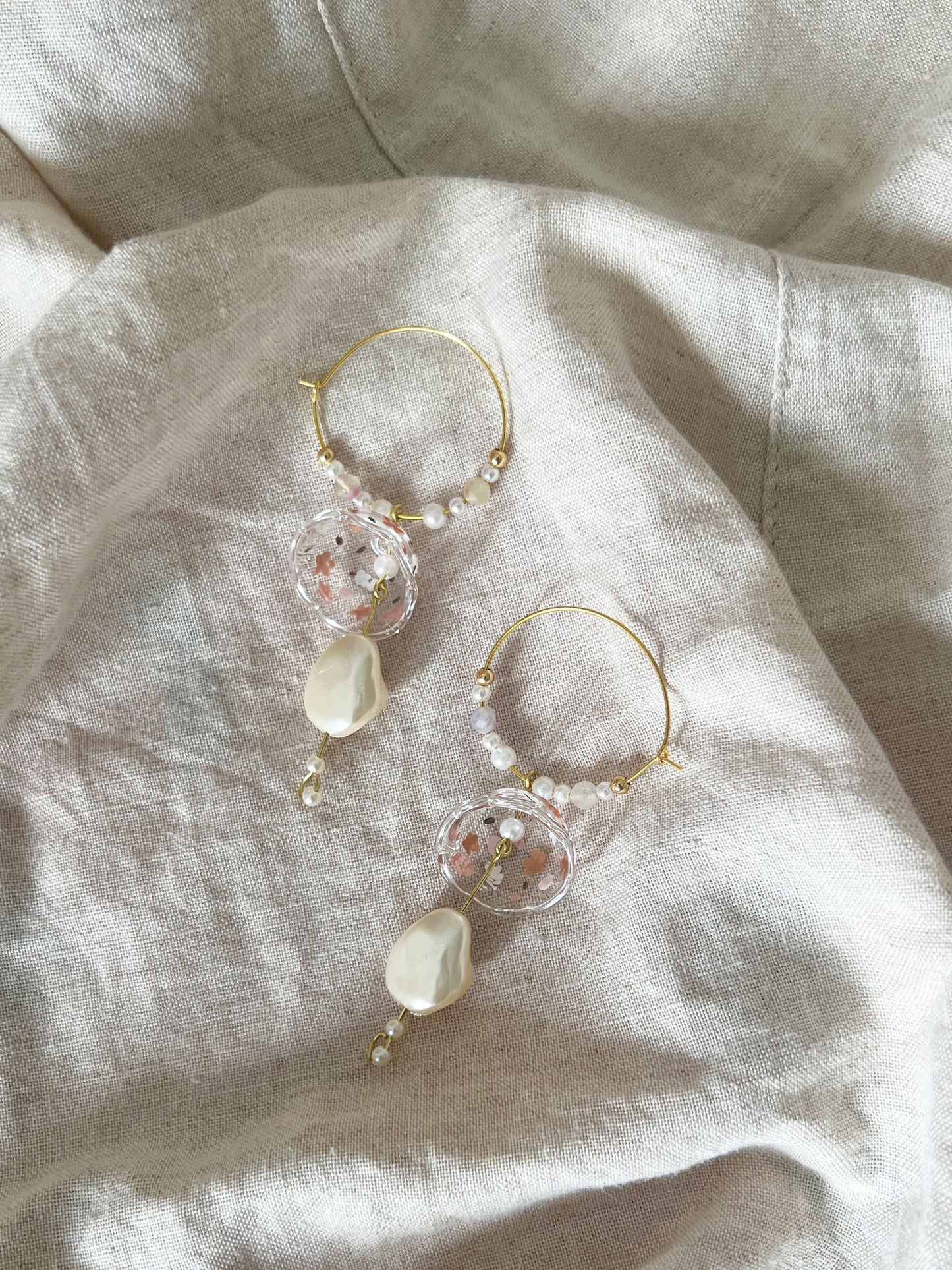 Winter Floral Hoops Earrings