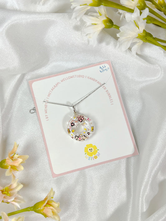 Spring Donut Floral Necklace (925 Silver)